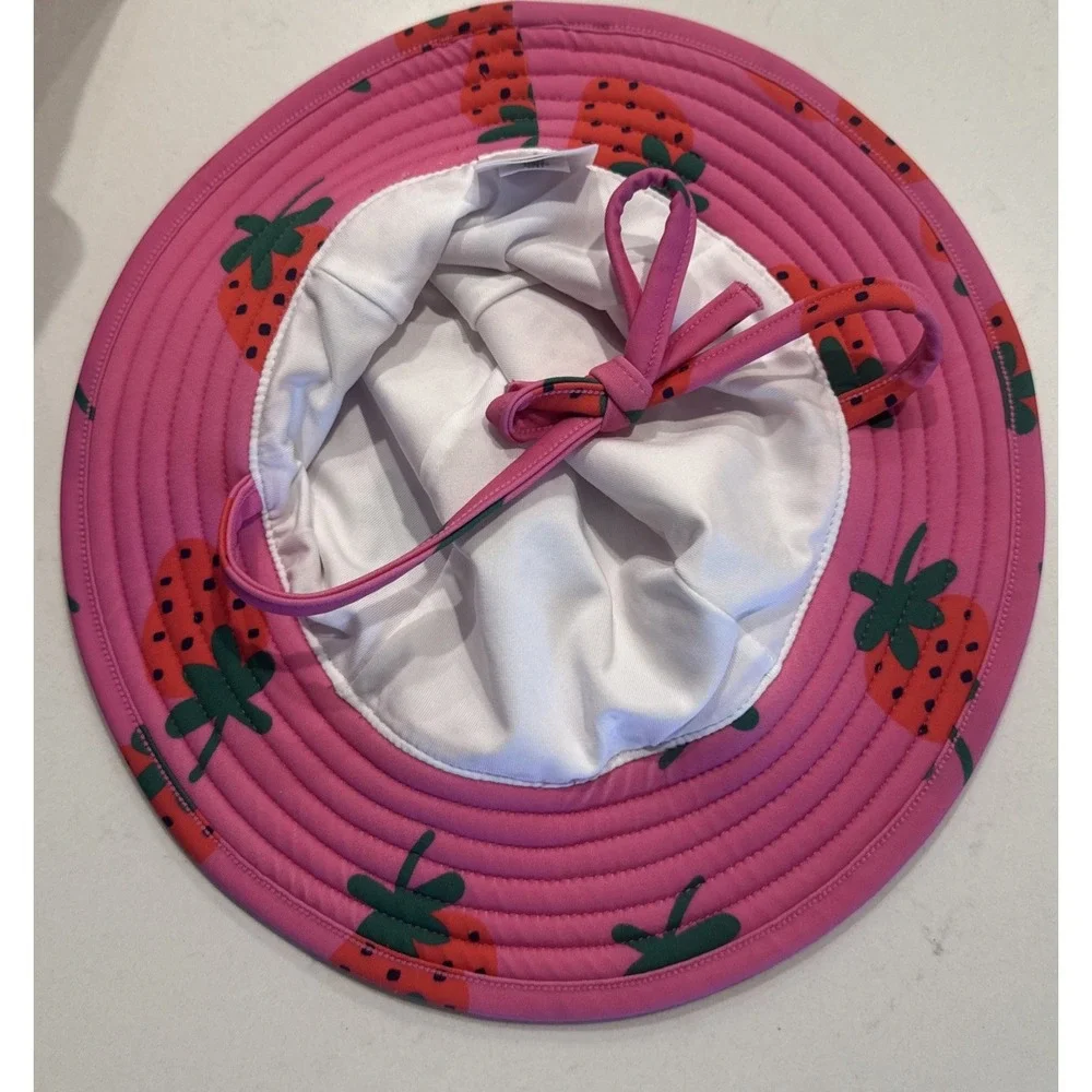 Hanna Andersson Strawberry Sun Hat Girls Size Small Vacation Travel Beach